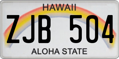 HI license plate ZJB504