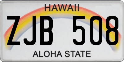 HI license plate ZJB508