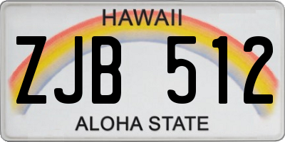 HI license plate ZJB512
