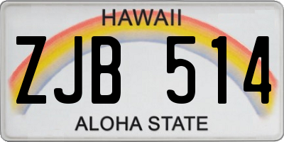 HI license plate ZJB514