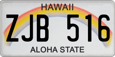 HI license plate ZJB516