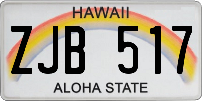 HI license plate ZJB517