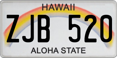 HI license plate ZJB520