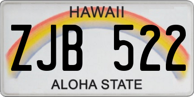 HI license plate ZJB522