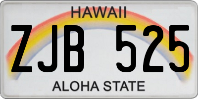 HI license plate ZJB525