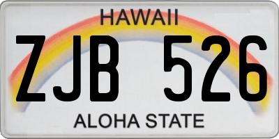 HI license plate ZJB526