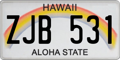 HI license plate ZJB531