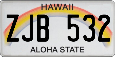HI license plate ZJB532