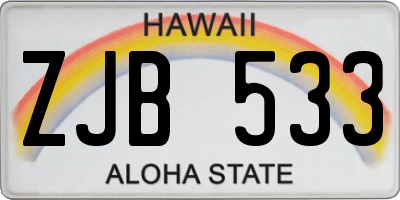 HI license plate ZJB533