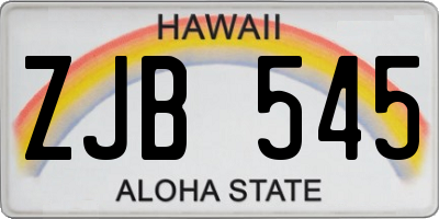 HI license plate ZJB545