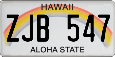 HI license plate ZJB547