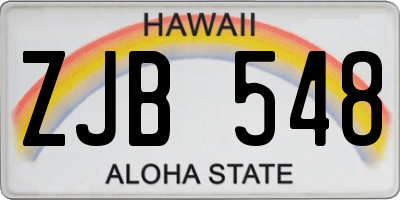 HI license plate ZJB548