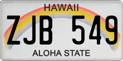 HI license plate ZJB549