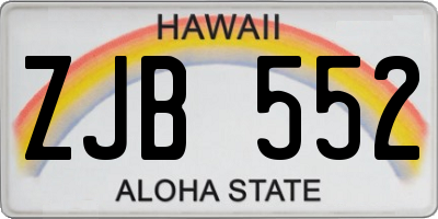 HI license plate ZJB552