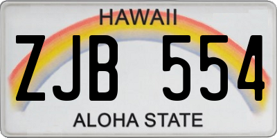 HI license plate ZJB554