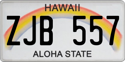 HI license plate ZJB557