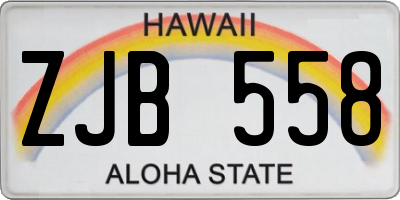 HI license plate ZJB558