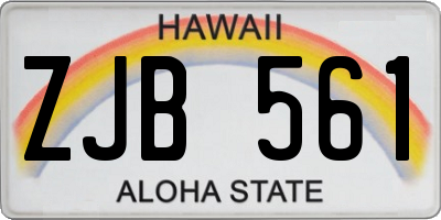 HI license plate ZJB561