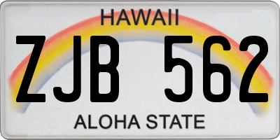 HI license plate ZJB562
