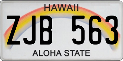 HI license plate ZJB563