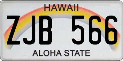 HI license plate ZJB566