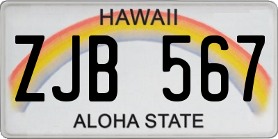 HI license plate ZJB567