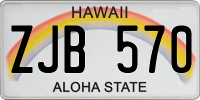 HI license plate ZJB570