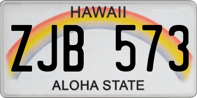 HI license plate ZJB573