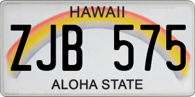 HI license plate ZJB575