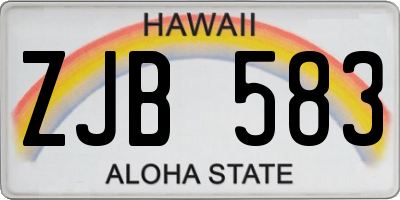 HI license plate ZJB583