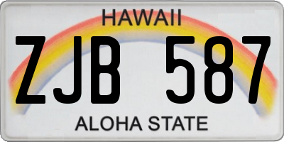 HI license plate ZJB587