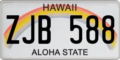 HI license plate ZJB588