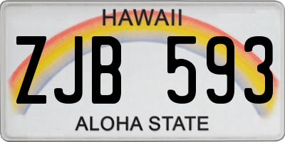 HI license plate ZJB593