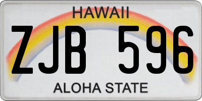 HI license plate ZJB596