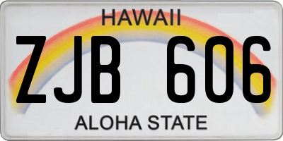 HI license plate ZJB606