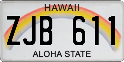 HI license plate ZJB611