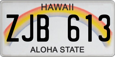 HI license plate ZJB613