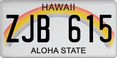 HI license plate ZJB615