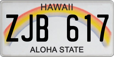 HI license plate ZJB617