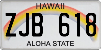 HI license plate ZJB618