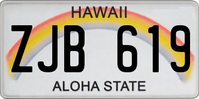 HI license plate ZJB619