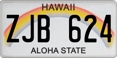 HI license plate ZJB624