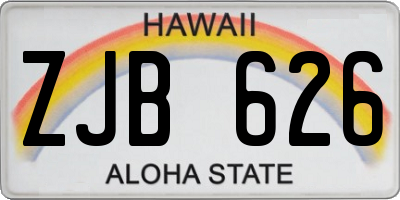 HI license plate ZJB626