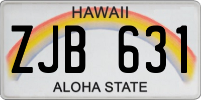 HI license plate ZJB631