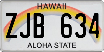 HI license plate ZJB634