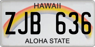 HI license plate ZJB636