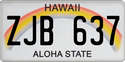 HI license plate ZJB637