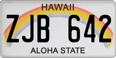 HI license plate ZJB642
