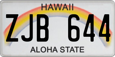 HI license plate ZJB644
