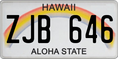 HI license plate ZJB646